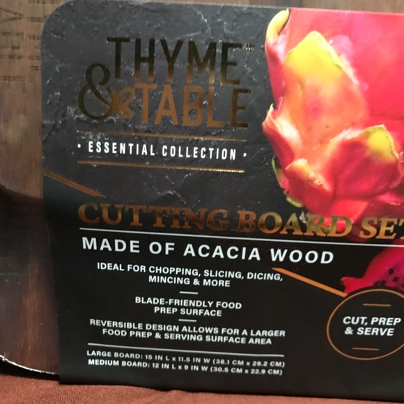 Thyme & Table Essential Collection Cutting Board Set 2 Piece New - Picture 3 of 8